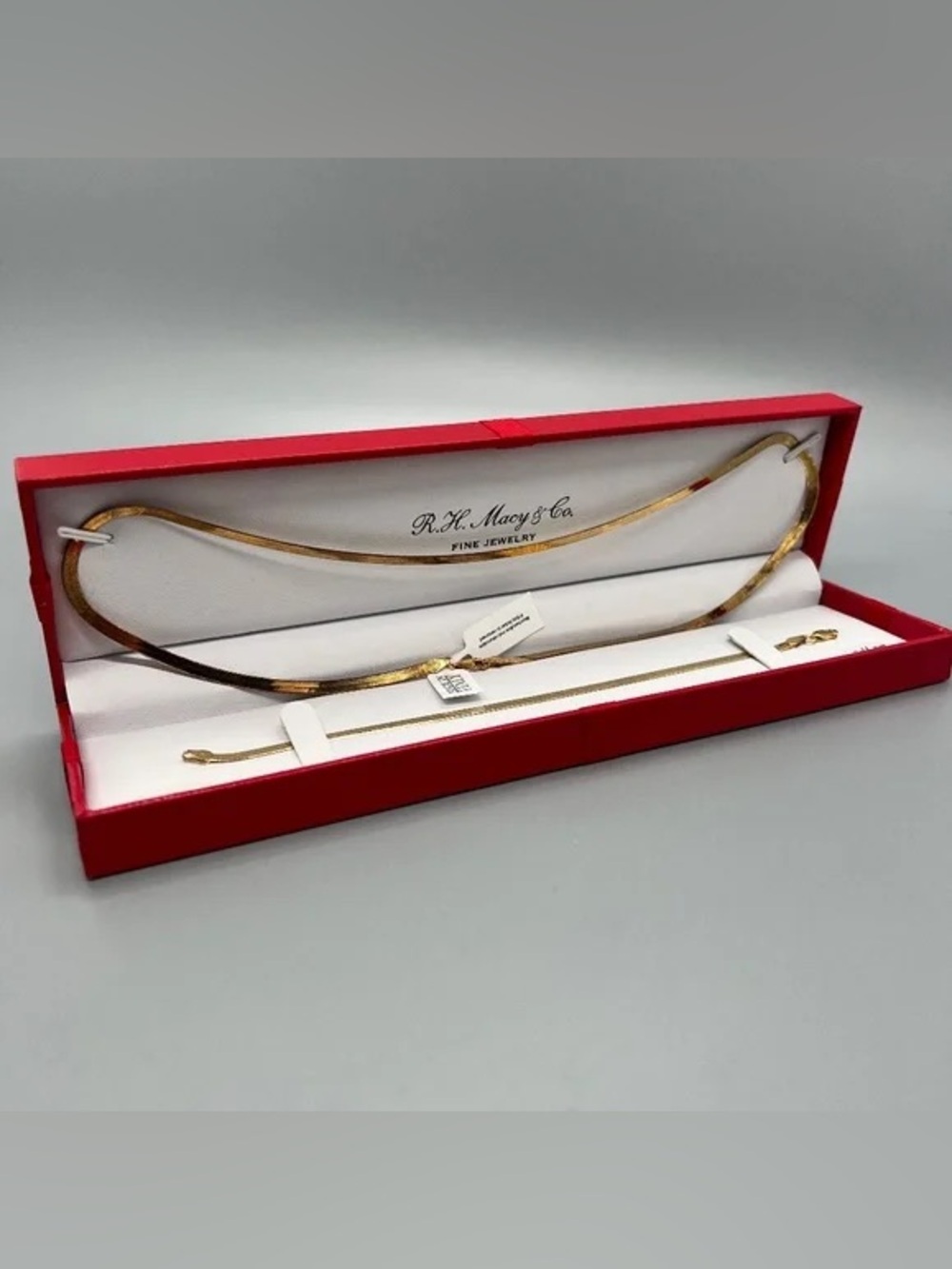R.H. Macy & Co. Gold over Silver Fine Jewlery Authentic necklace bracelet set